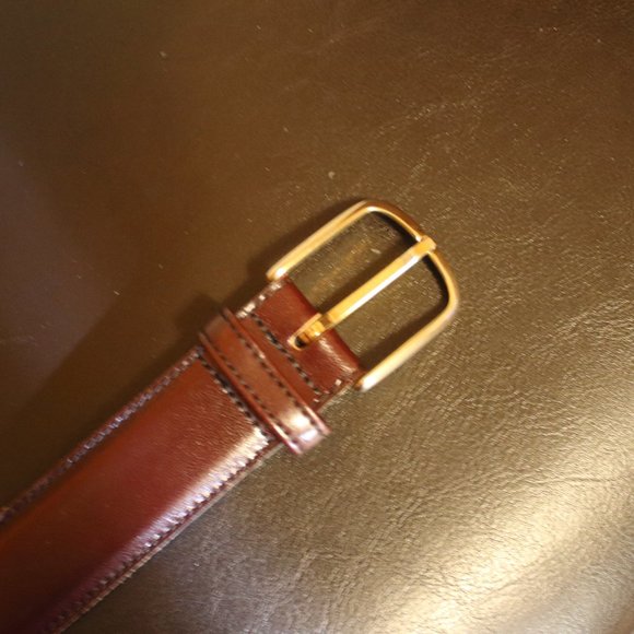 MENS LEATHER BELT W/SPLIT COWHIDE ON MELLOW ROUND - Picture 8 of 8